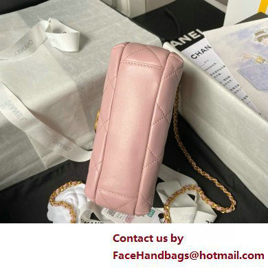 CHANEL Shiny Lambskin, Imitation Pearls  &  Gold-Tone Metal Mini Flap Bag AS4986 pink 2025